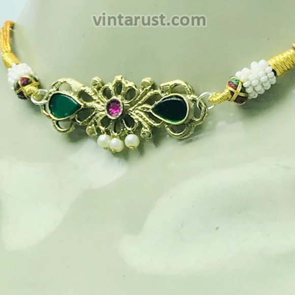 Afghan Jewelry Set, Multicolor Light Weight Jewelry Set, Statement Choker Neckla - Picture 8 of 10